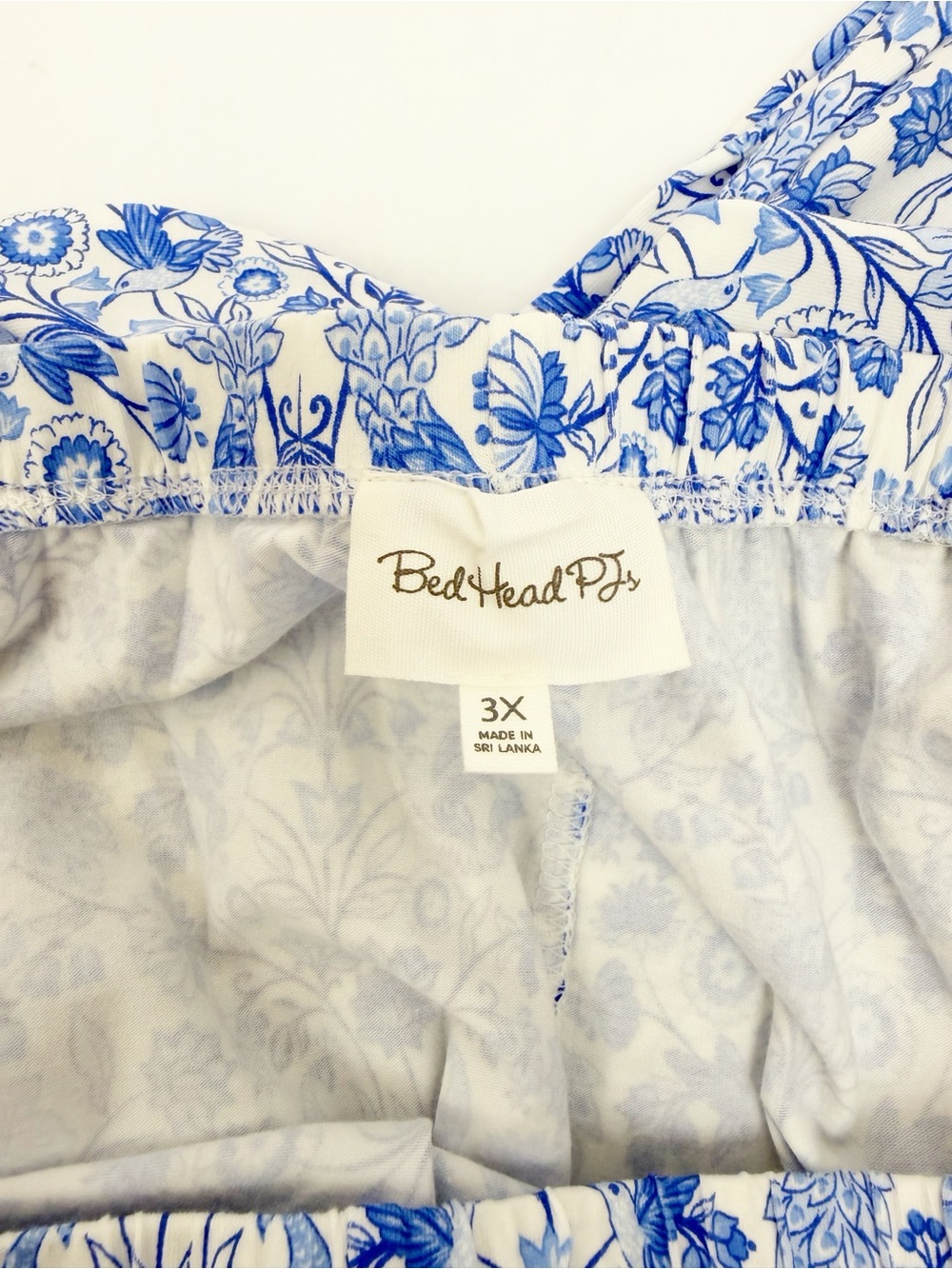 BedHead Long Sleeve Classic PJ Set Bloomscape White Bird Floral Full Length - Picture 15 of 16